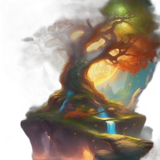 tree, dragon, sword, crown transparent PNG cut-out