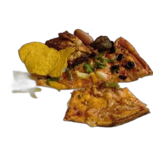 food, photorealistic, plate, pizza transparent PNG cut-out