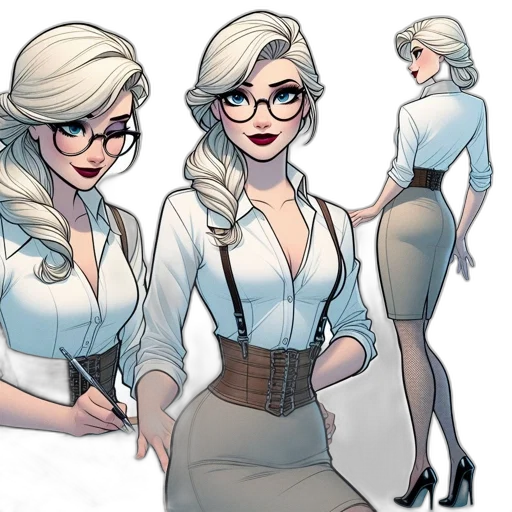 dress, staff, comic book art, concept art transparent PNG cut-out