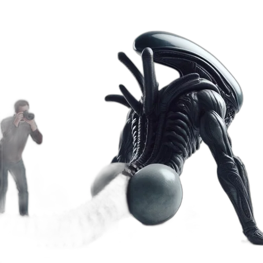 creature, robot, staff, weapon transparent PNG cut-out
