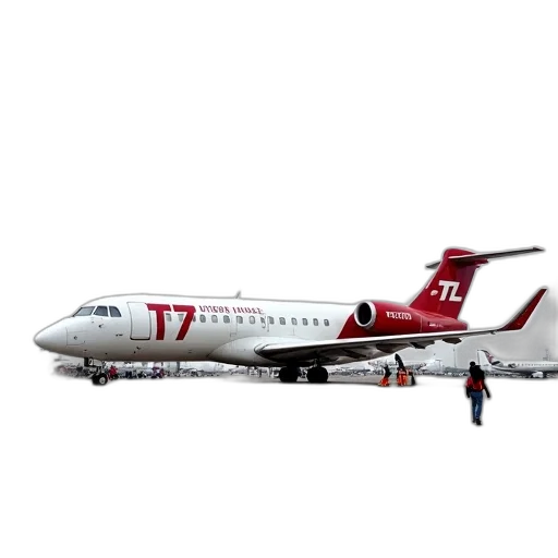 3d render, white, red, passenger transparent PNG cut-out