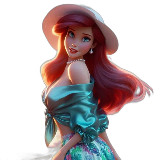 dress, hat, fantasy art, concept art transparent PNG cut-out