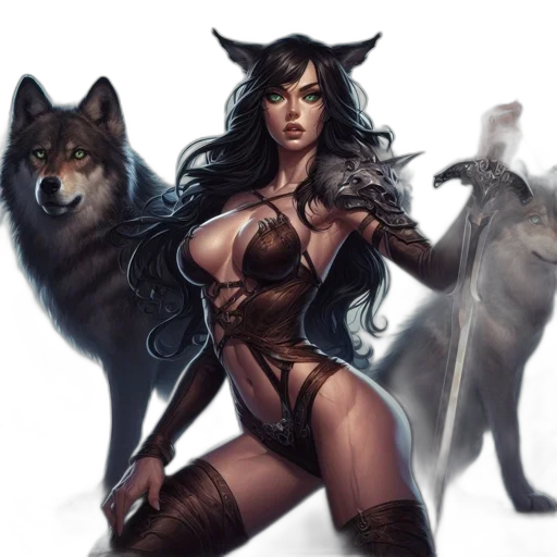 fantasy art, concept art, comic book art, photorealistic transparent PNG cut-out