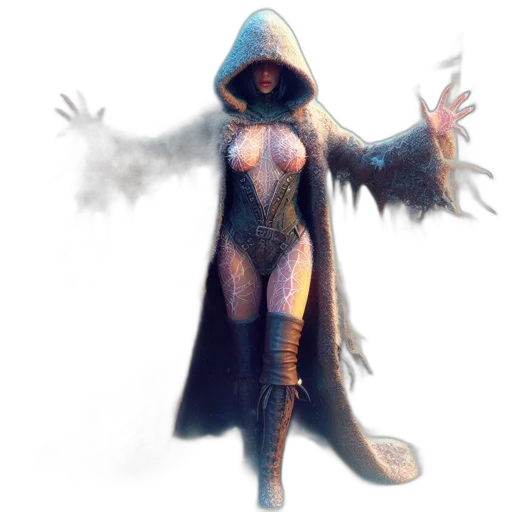 dress, staff, mask, creature transparent PNG cut-out