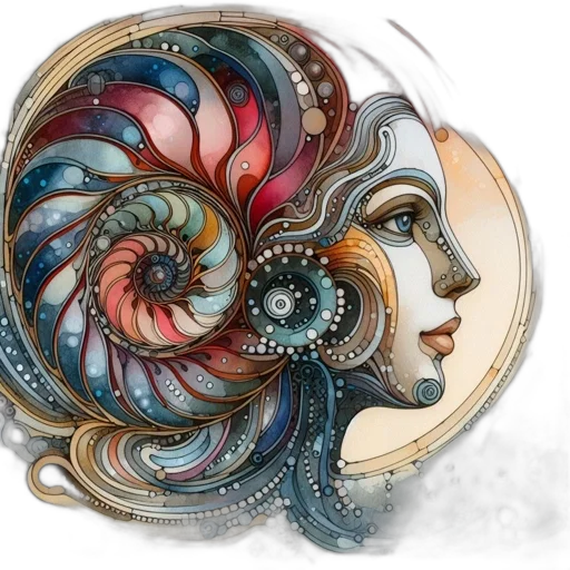 jewelry, mask, fantasy art, watercolor transparent PNG cut-out