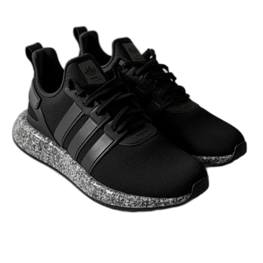 shoes, 3d render, dark, adidas transparent PNG cut-out