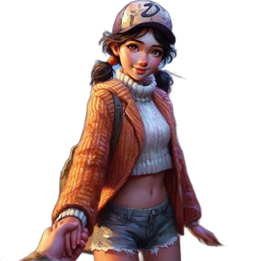 jacket, hat, staff, concept art transparent PNG cut-out