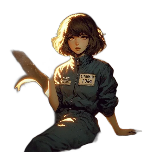 jacket, staff, creature, weapon transparent PNG cut-out