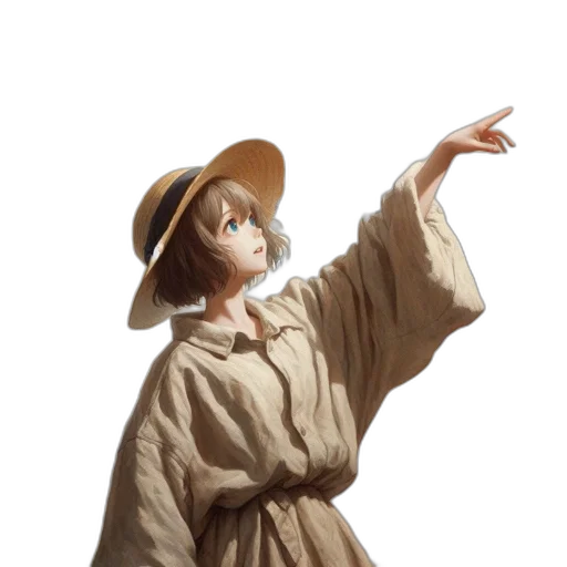 hat, staff, dress, jacket transparent PNG cut-out