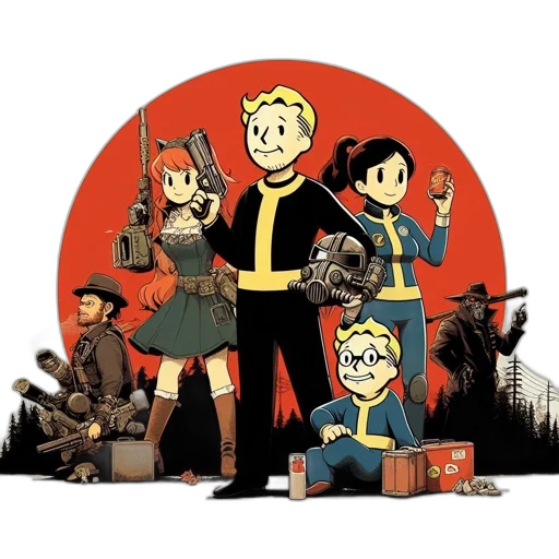 weapon, jacket, comic book art, cartoon transparent PNG cut-out
