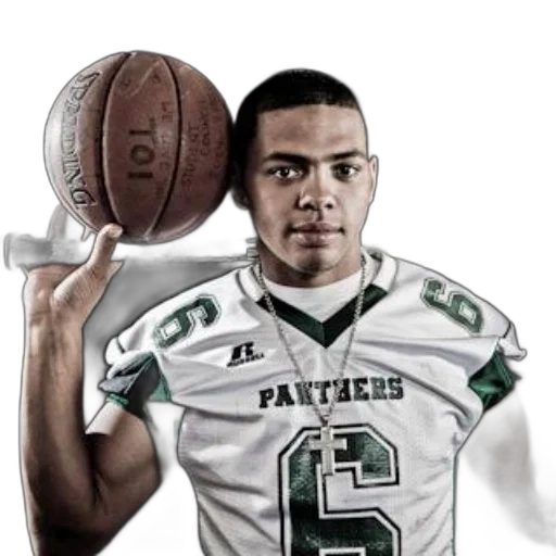 young, man, panther, football transparent PNG cut-out