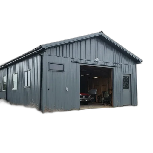 building, 3d render, large, metal transparent PNG cut-out