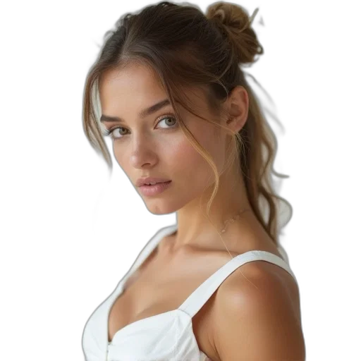 face, dress, jewelry, hair transparent PNG cut-out