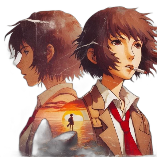 jacket, face, concept art, anime transparent PNG cut-out