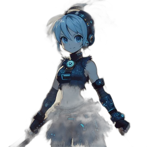 robot, staff, dress, weapon transparent PNG cut-out