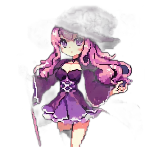 dress, staff, hat, weapon transparent PNG cut-out