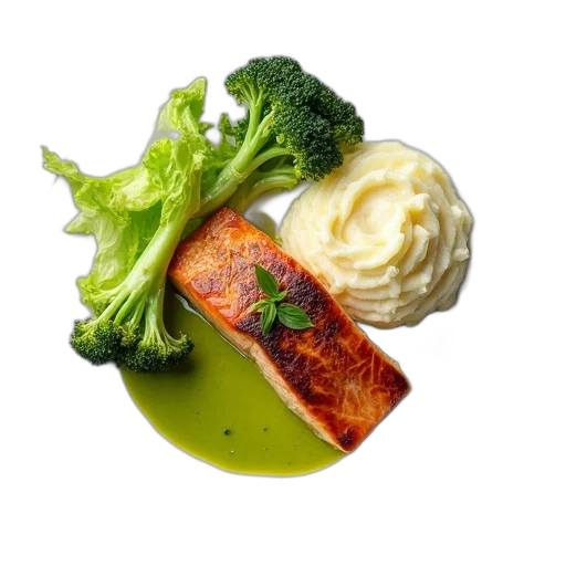 food, photorealistic, plate, piece transparent PNG cut-out
