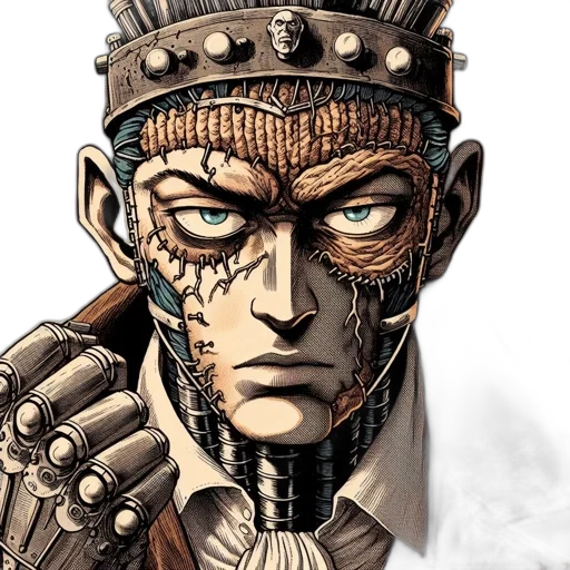 face, mask, robot, crown transparent PNG cut-out