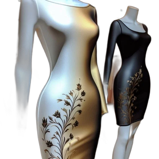 dress, jewelry, 3d render, concept art transparent PNG cut-out