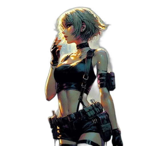 weapon, robot, sword, cyberpunk transparent PNG cut-out