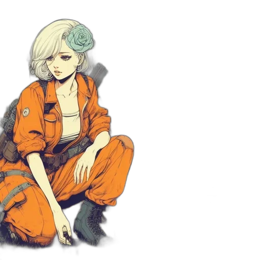jacket, staff, dress, weapon transparent PNG cut-out
