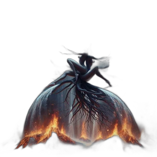 dress, hair, creature, dragon transparent PNG cut-out