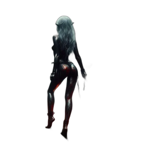 dress, robot, creature, staff transparent PNG cut-out