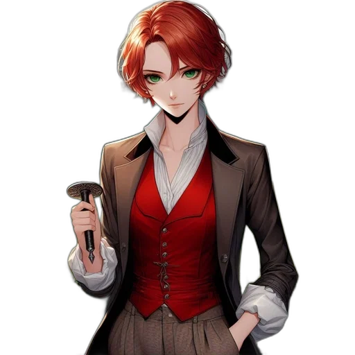 staff, jacket, weapon, face transparent PNG cut-out