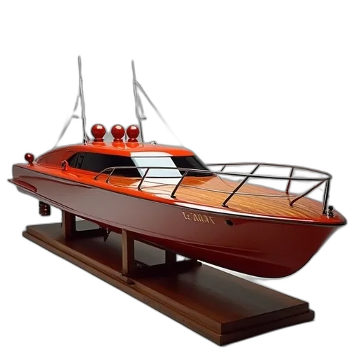 3d render, boat, stand, displaying transparent PNG cut-out