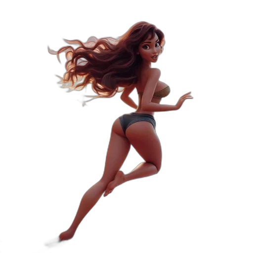 hair, concept art, fantasy art, comic book art transparent PNG cut-out