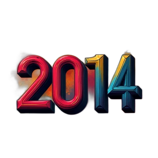 3d render, new, year, 2014 transparent PNG cut-out