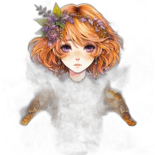 crown, dress, face, flower transparent PNG cut-out