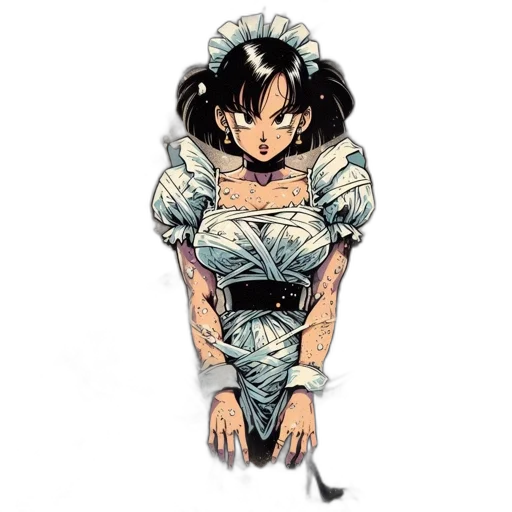 dress, jewelry, staff, weapon transparent PNG cut-out