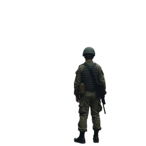 weapon, jacket, staff, robot transparent PNG cut-out