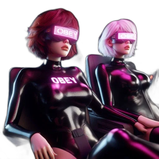 robot, cyberpunk, concept art, vaporwave transparent PNG cut-out