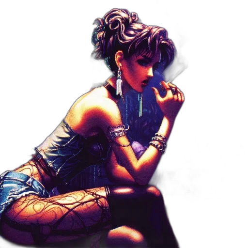 jewelry, comic book art, cyberpunk, concept art transparent PNG cut-out