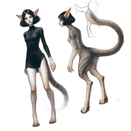 creature, animal, staff, dress transparent PNG cut-out