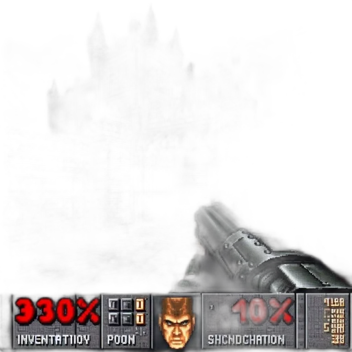 weapon, robot, face, staff transparent PNG cut-out