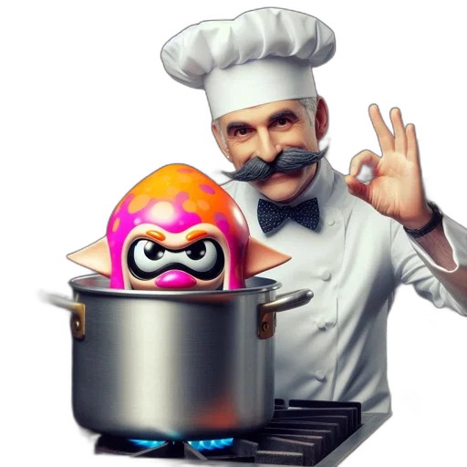 food, robot, 3d render, concept art transparent PNG cut-out