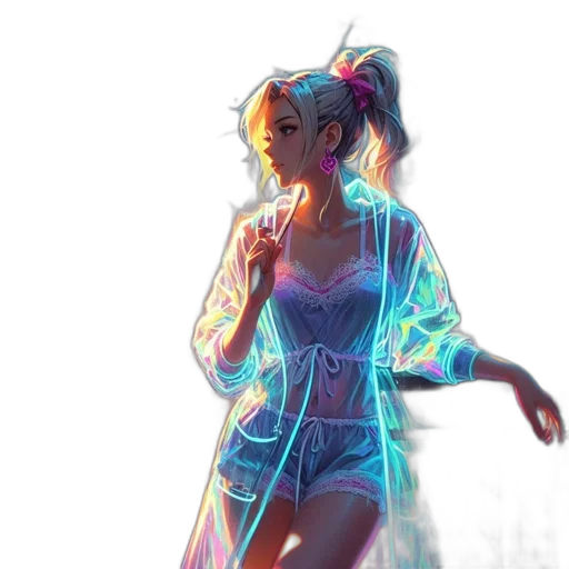 dress, jacket, robot, cyberpunk transparent PNG cut-out