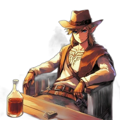staff, jacket, hat, bottle transparent PNG cut-out