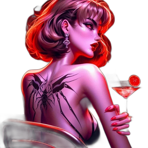 dress, comic book art, cyberpunk, concept art transparent PNG cut-out