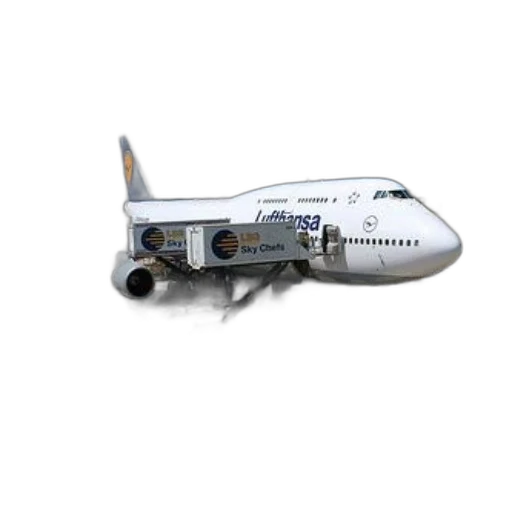 3d render, photorealistic, lufthansa, airplane transparent PNG cut-out