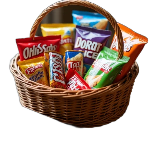 food, wicker, basket, filled transparent PNG cut-out