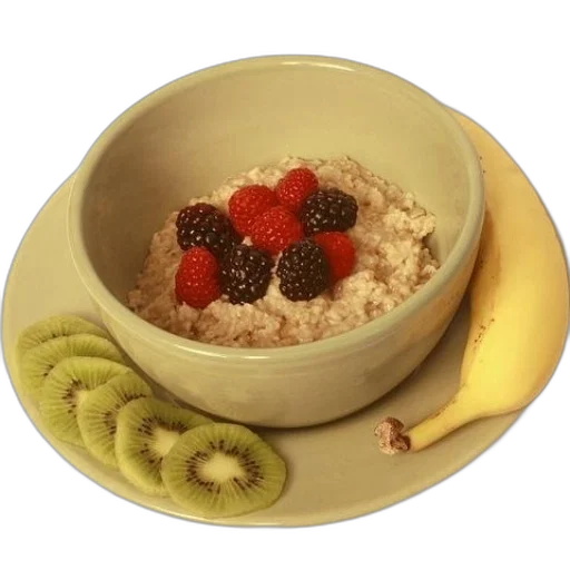 food, photorealistic, bowl, oatmeal transparent PNG cut-out