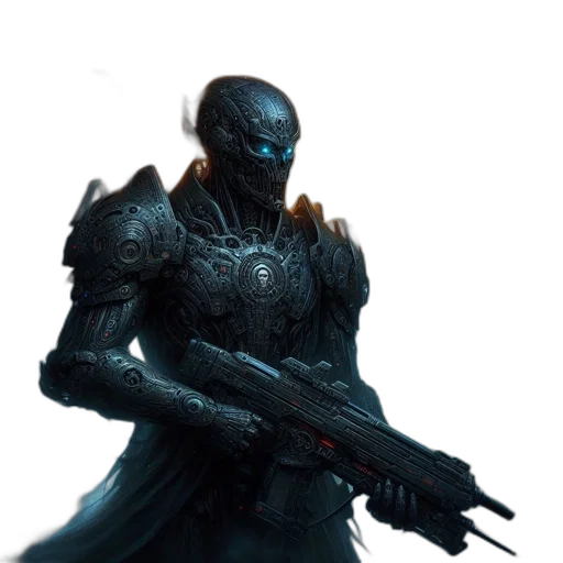 weapon, sword, robot, staff transparent PNG cut-out