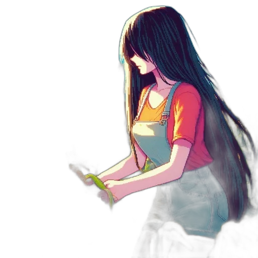 dress, bottle, weapon, hair transparent PNG cut-out
