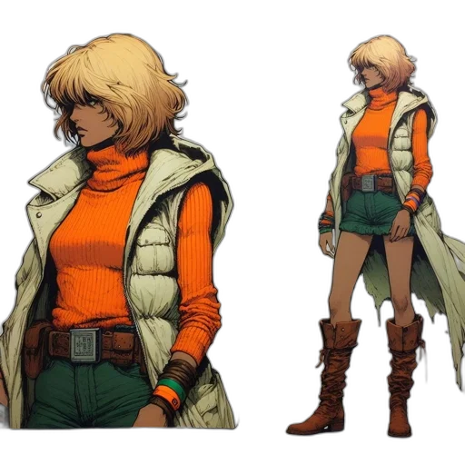 jacket, concept art, comic book art, cyberpunk transparent PNG cut-out