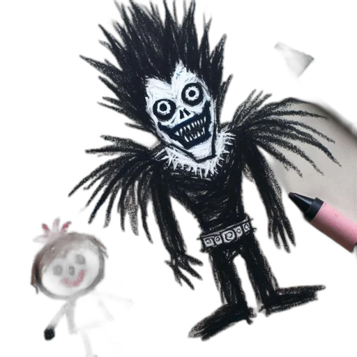 creature, mask, staff, hair transparent PNG cut-out