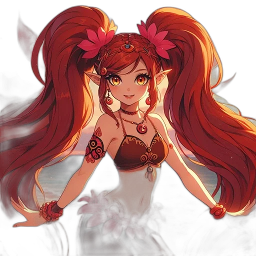 dress, crown, staff, anime transparent PNG cut-out